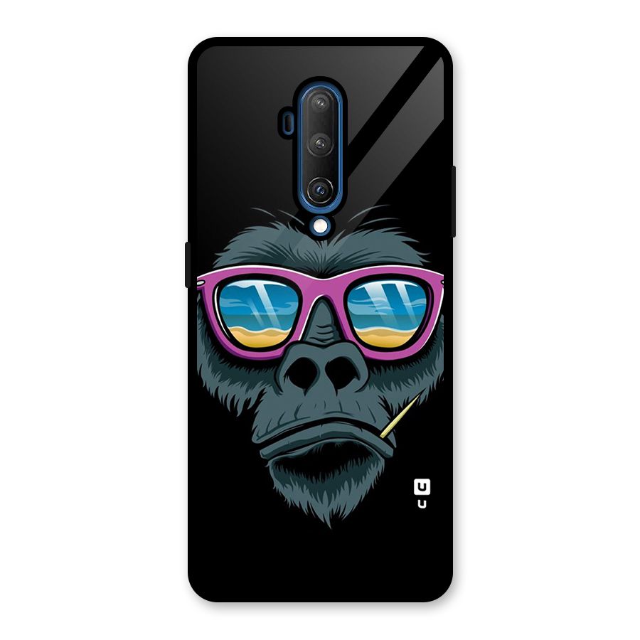 Cool Monkey Beach Sunglasses Glass Back Case for OnePlus 7T Pro