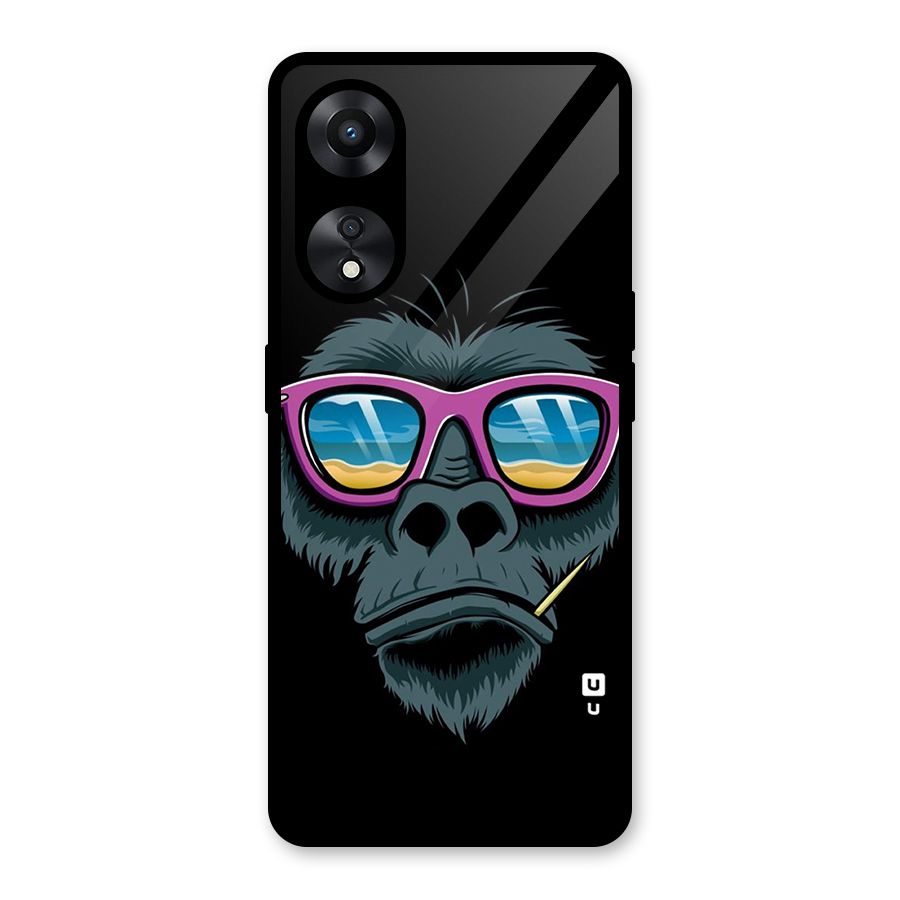 Cool Monkey Beach Sunglasses Glass Back Case for Oppo A78