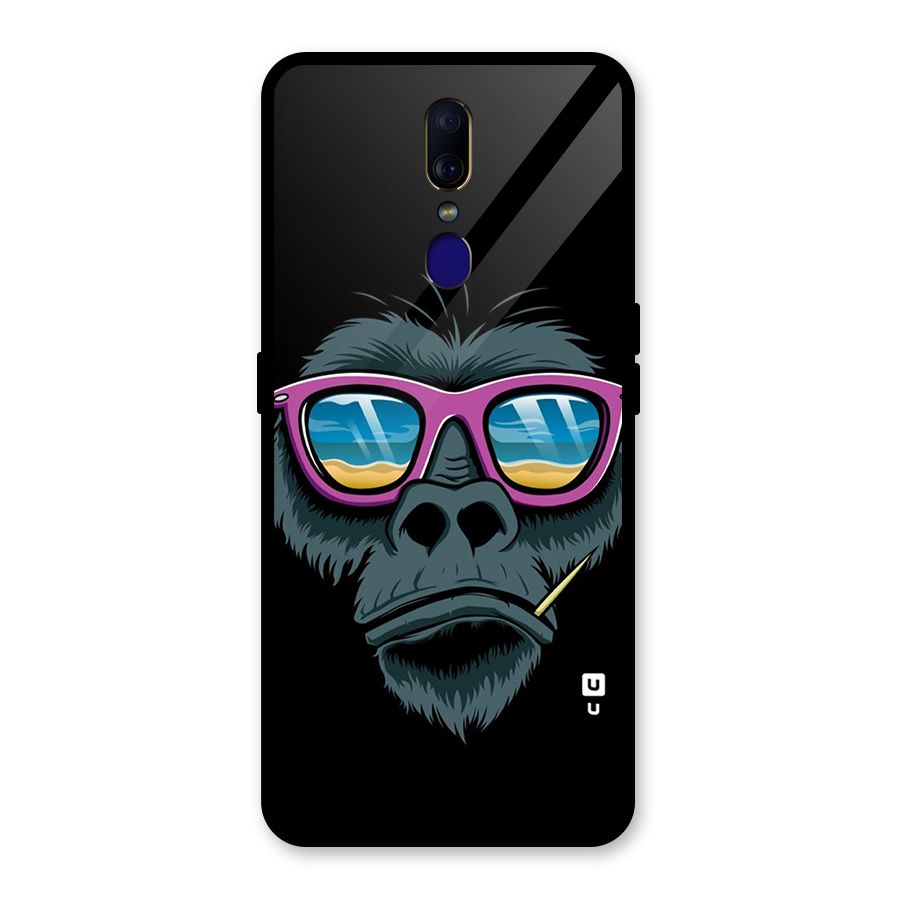 Cool Monkey Beach Sunglasses Glass Back Case for Oppo F11