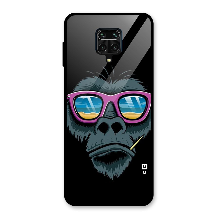 Cool Monkey Beach Sunglasses Glass Back Case for Poco M2 Pro