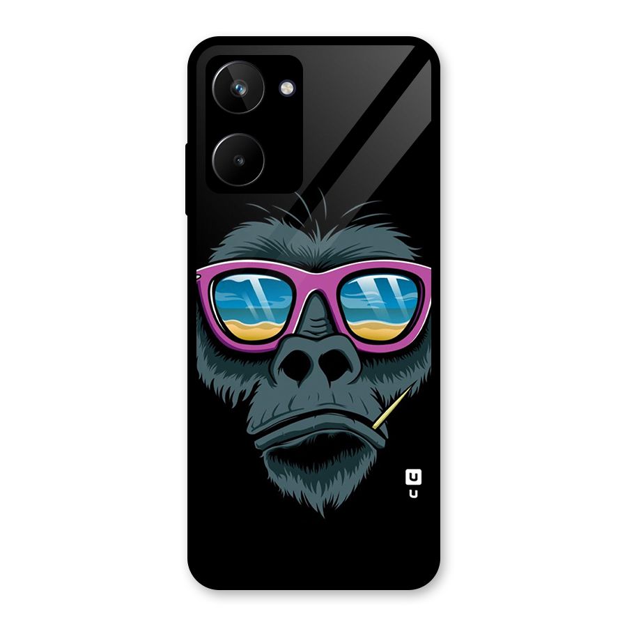 Cool Monkey Beach Sunglasses Glass Back Case for Realme 10
