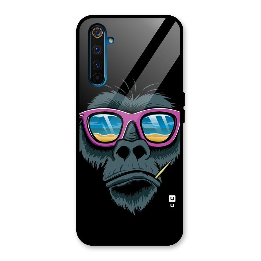 Cool Monkey Beach Sunglasses Glass Back Case for Realme 6 Pro