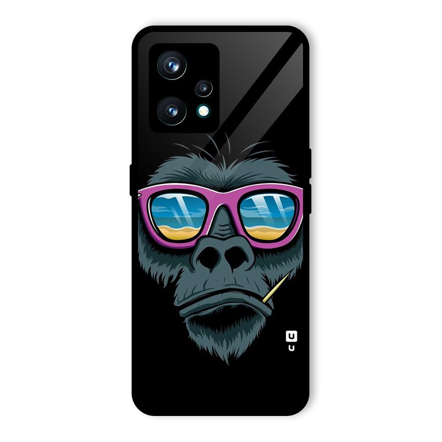 Cool Monkey Beach Sunglasses Glass Back Case for Realme 9 Pro Plus 5G
