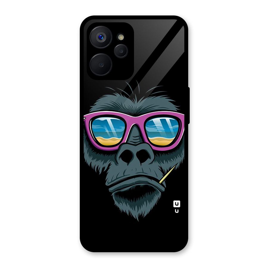 Cool Monkey Beach Sunglasses Glass Back Case for Realme 9i 5G
