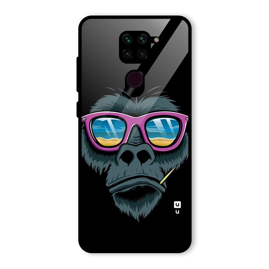 Cool Monkey Beach Sunglasses Glass Back Case for Redmi Note 9