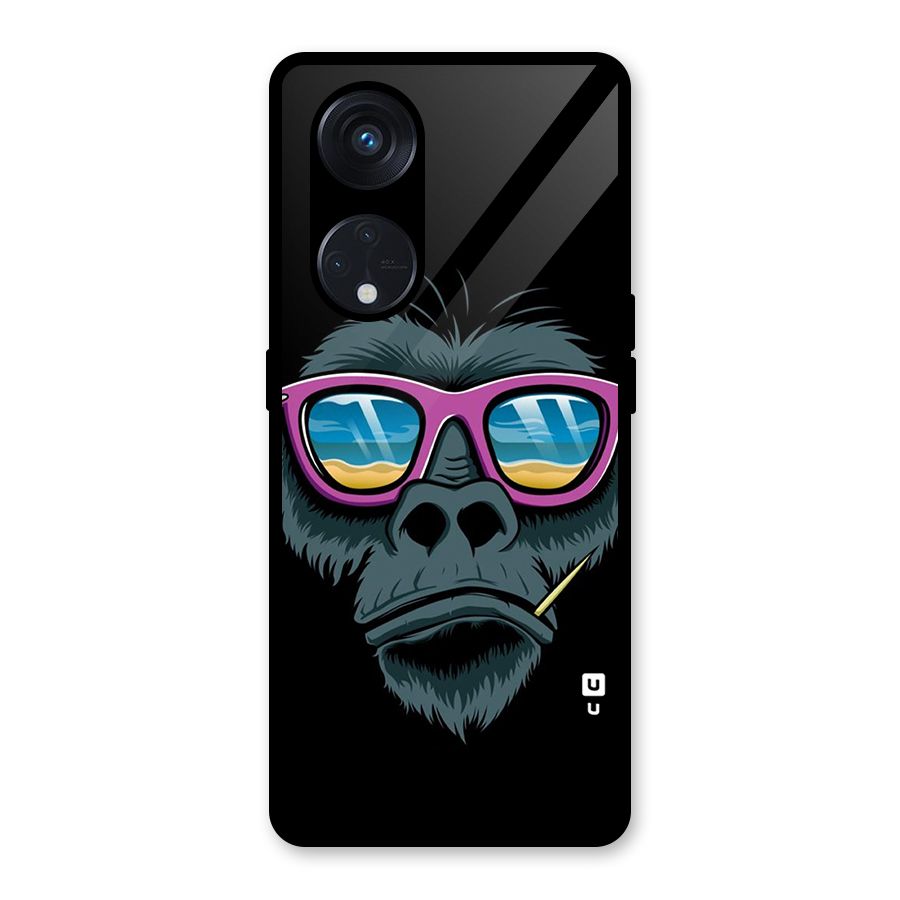 Cool Monkey Beach Sunglasses Glass Back Case for Reno8 T 5G