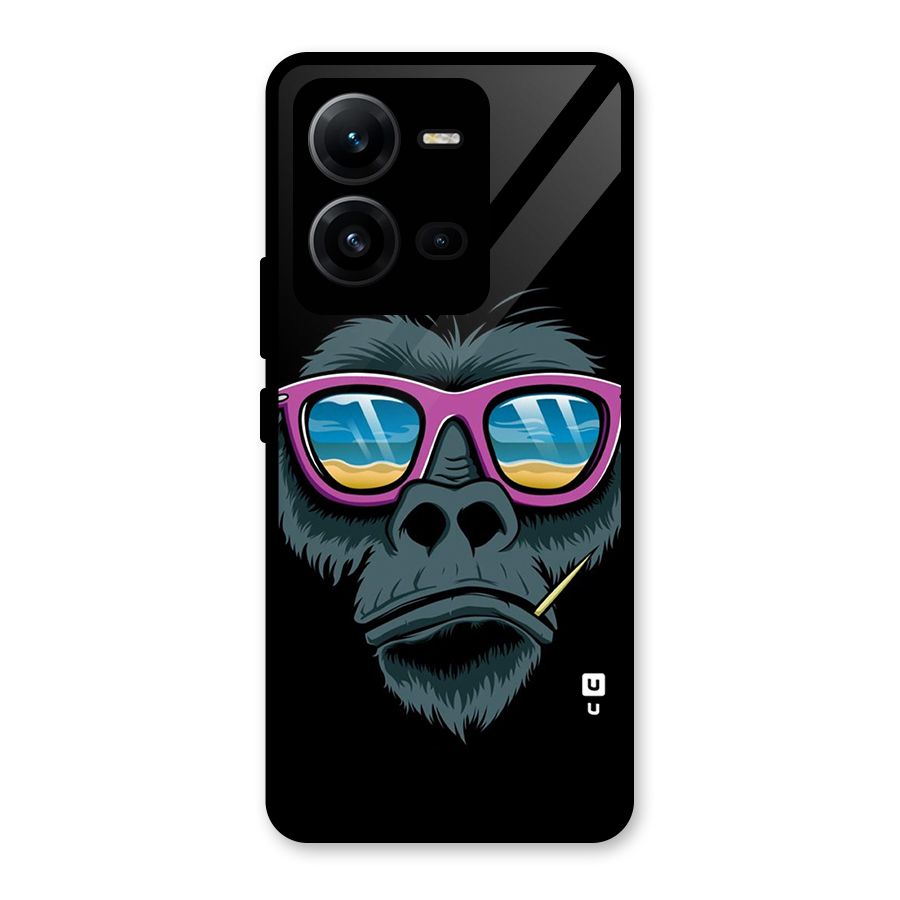 Cool Monkey Beach Sunglasses Glass Back Case for Vivo V25