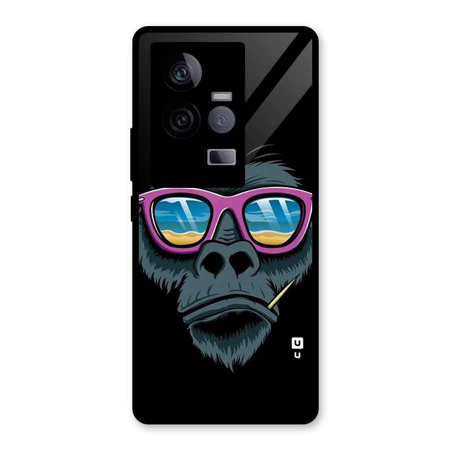 Cool Monkey Beach Sunglasses Glass Back Case for Vivo iQOO 11 5G