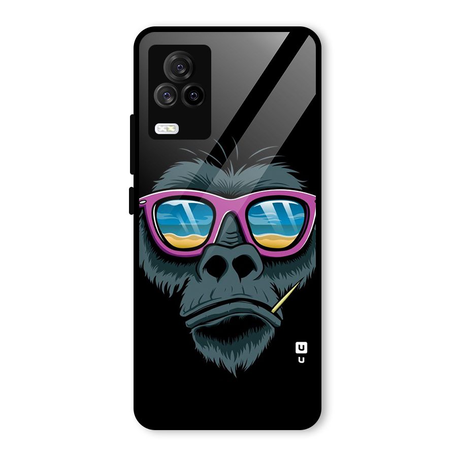 Cool Monkey Beach Sunglasses Glass Back Case for Vivo iQOO 7 Legend 5G