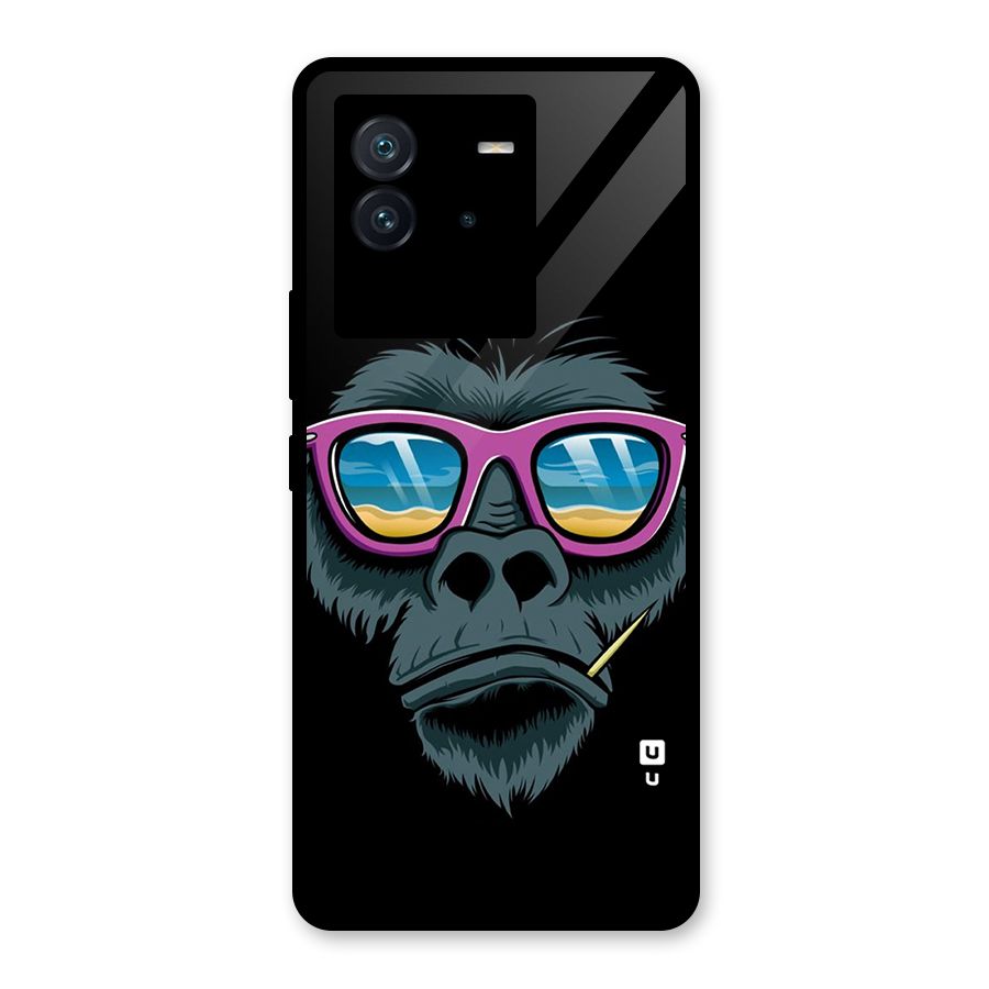 Cool Monkey Beach Sunglasses Glass Back Case for Vivo iQOO Neo 6 5G