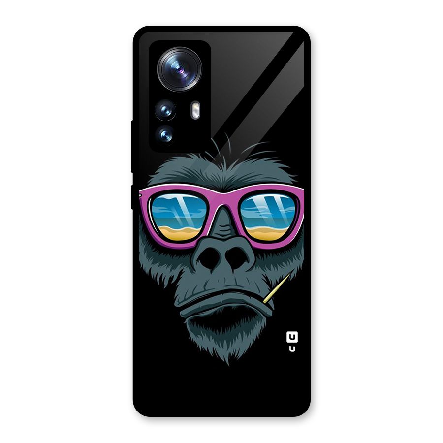 Cool Monkey Beach Sunglasses Glass Back Case for Xiaomi 12 Pro