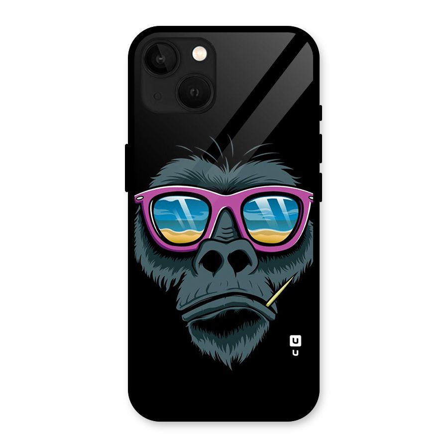 Cool Monkey Beach Sunglasses Glass Back Case for iPhone 13