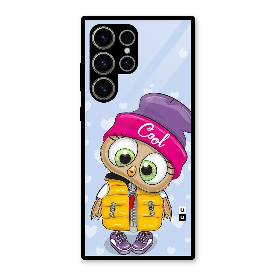 Cool Owl Glass Back Case for Galaxy S23 Ultra
