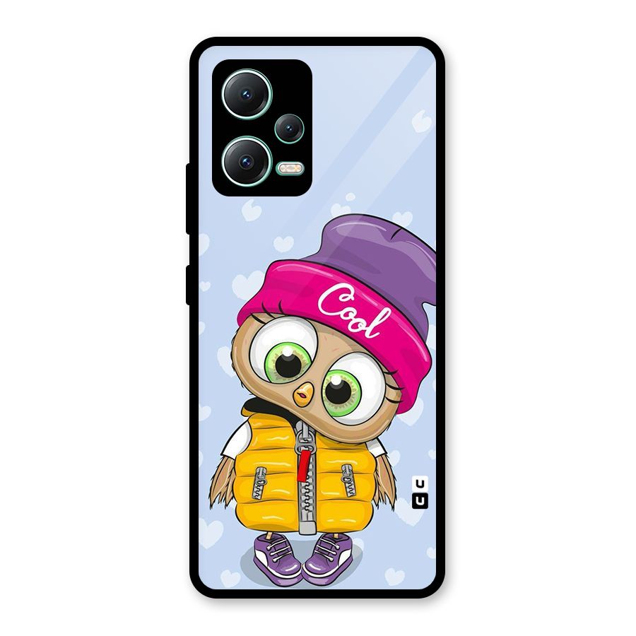 Cool Owl Glass Back Case for Redmi Note 12 5G