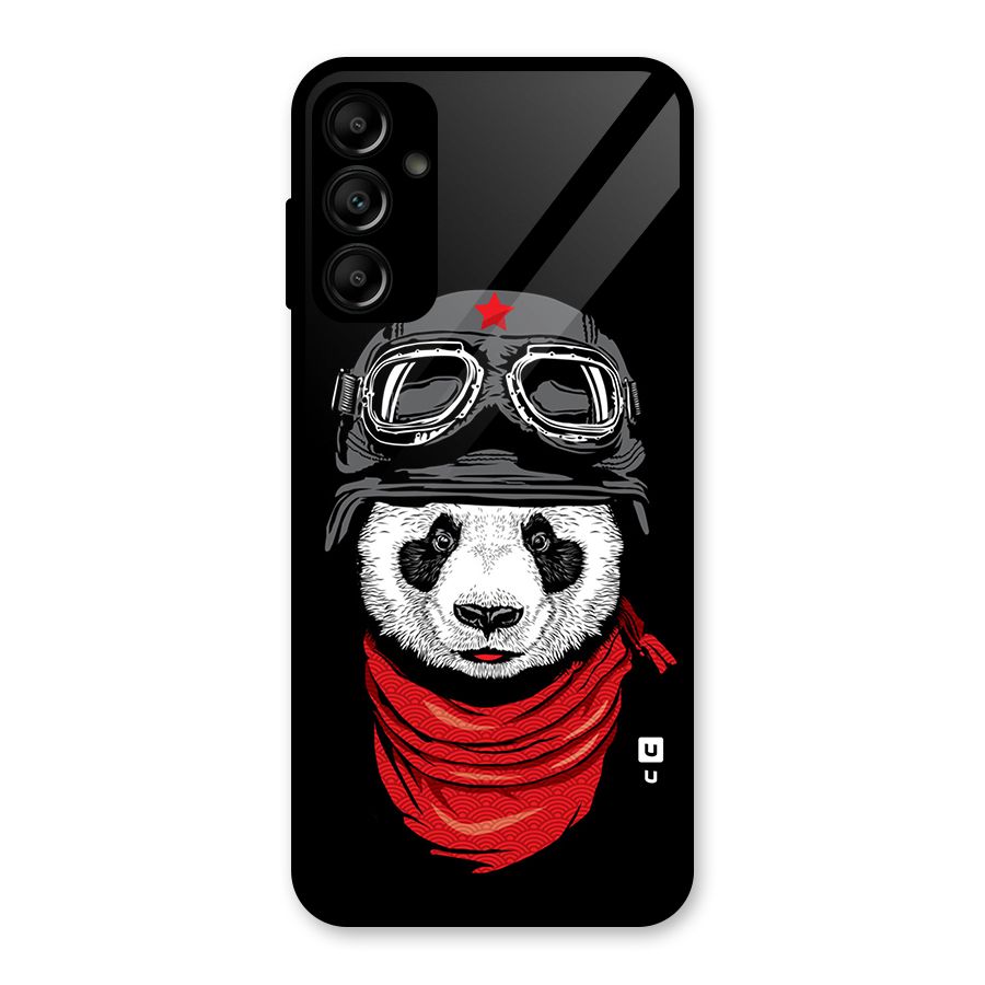 Cool Panda Soldier Art Glass Back Case for Galaxy A14 5G