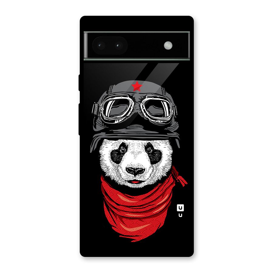 Cool Panda Soldier Art Glass Back Case for Google Pixel 6a