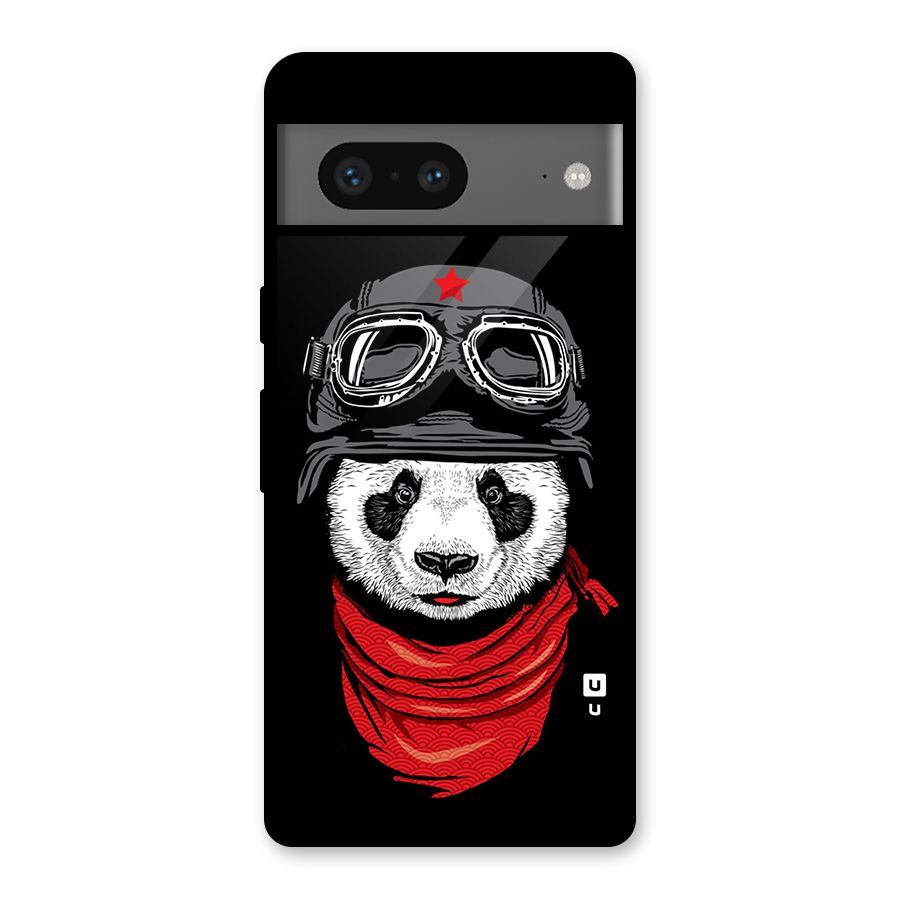 Cool Panda Soldier Art Glass Back Case for Google Pixel 7