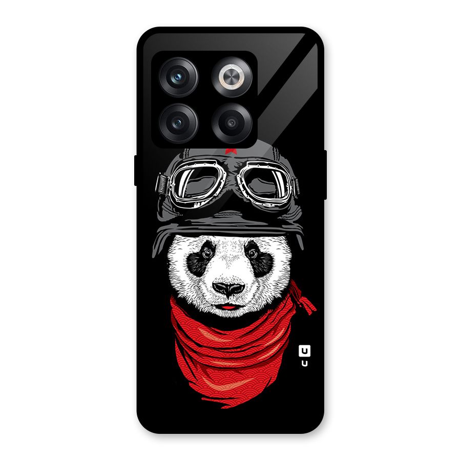 Cool Panda Soldier Art Glass Back Case for OnePlus 10T