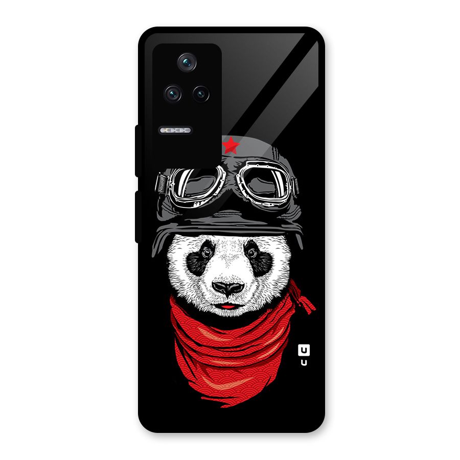 Cool Panda Soldier Art Glass Back Case for Poco F4 5G