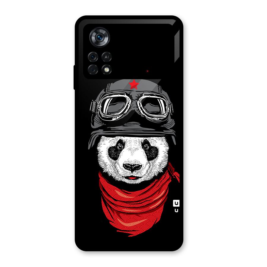 Cool Panda Soldier Art Glass Back Case for Poco X4 Pro 5G