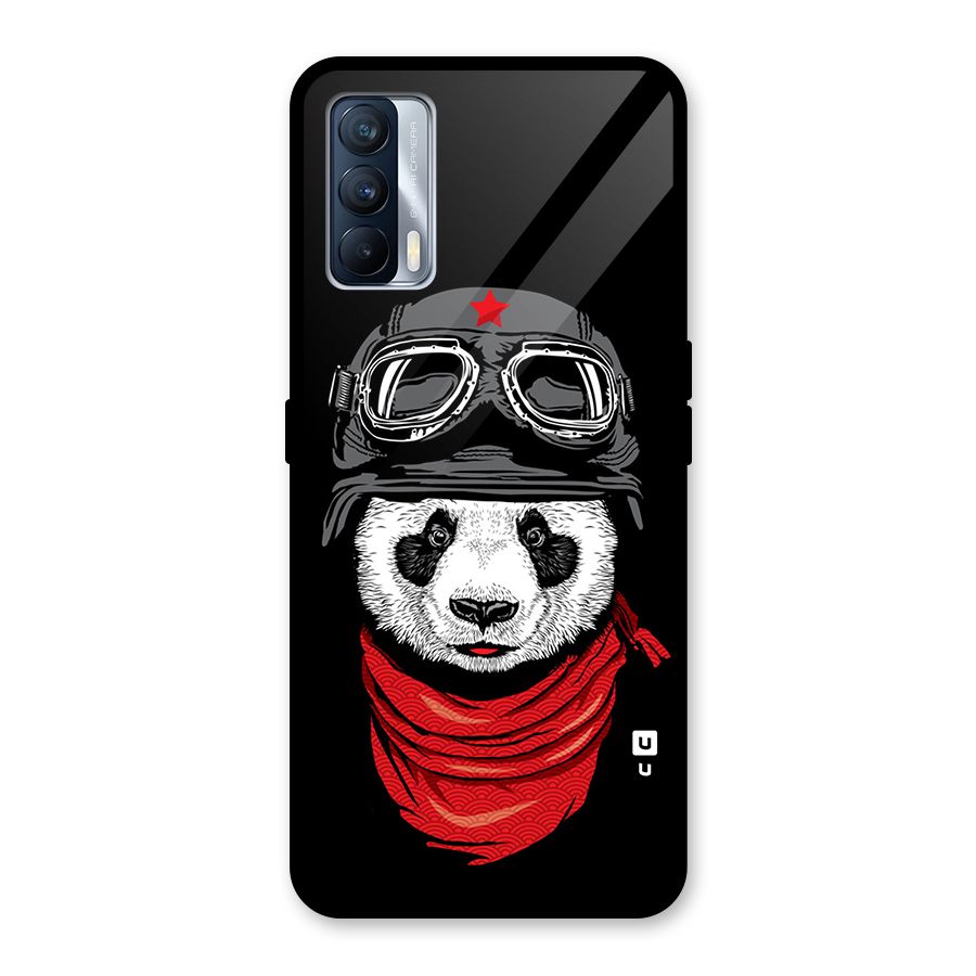 Cool Panda Soldier Art Glass Back Case for Realme X7