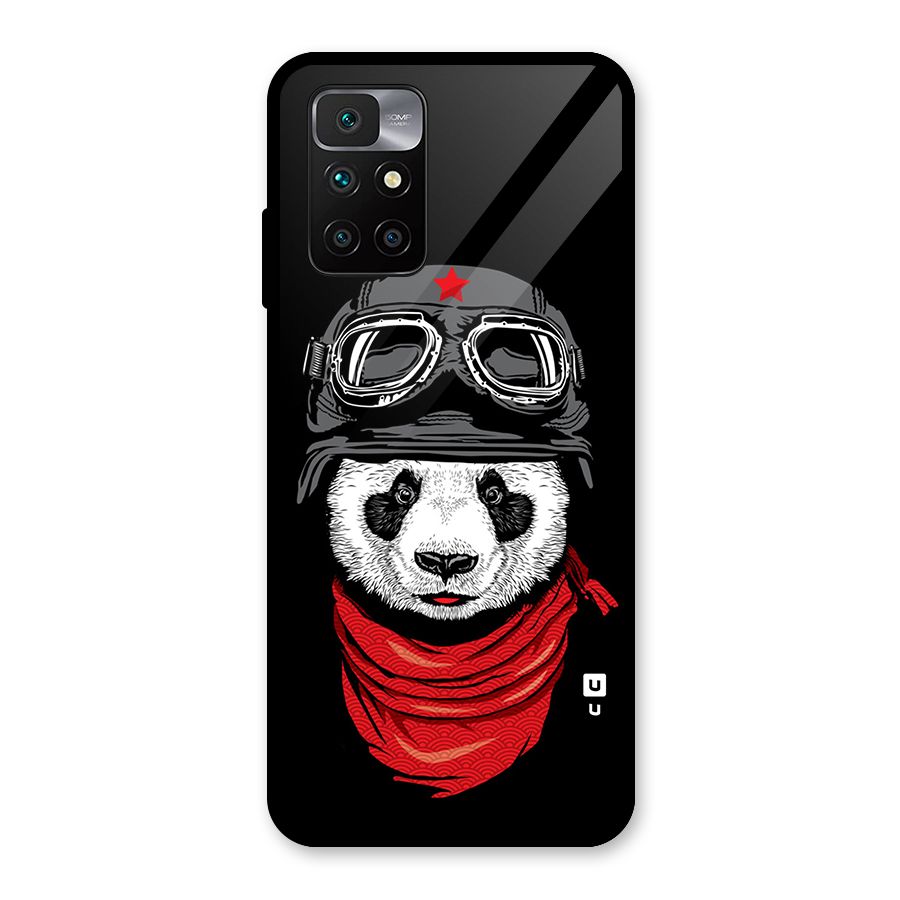 Cool Panda Soldier Art Glass Back Case for Redmi 10 Prime