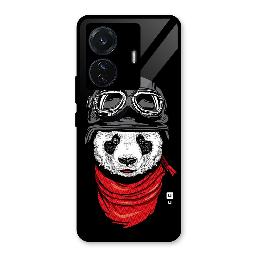 Cool Panda Soldier Art Glass Back Case for Vivo T1 Pro