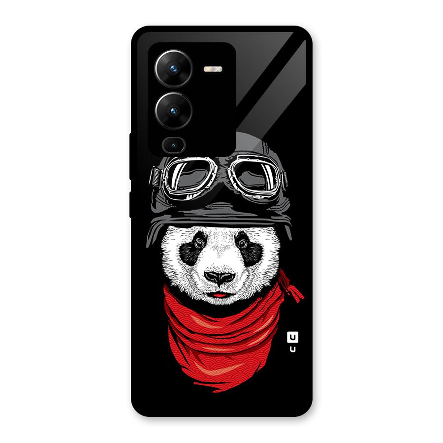 Cool Panda Soldier Art Glass Back Case for Vivo V25 Pro