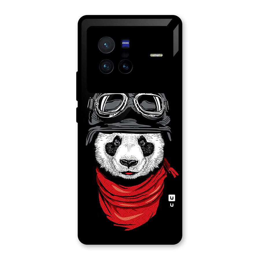 Cool Panda Soldier Art Glass Back Case for Vivo X80