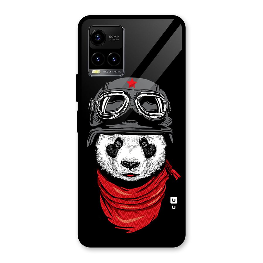 Cool Panda Soldier Art Glass Back Case for Vivo Y21T