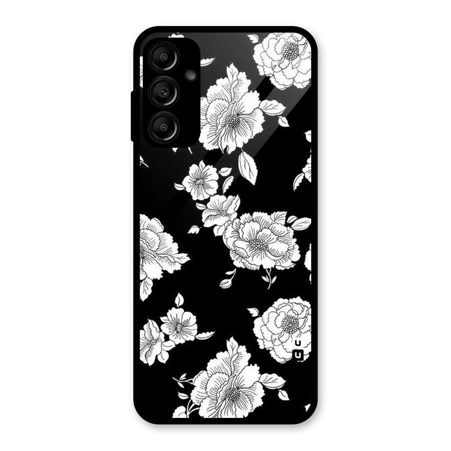 Cool Pattern Flowers Glass Back Case for Galaxy A14 5G
