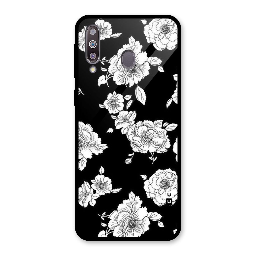 Cool Pattern Flowers Glass Back Case for Galaxy M30