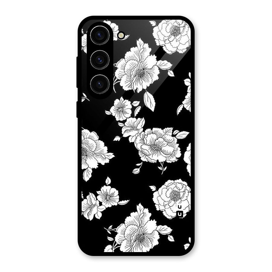 Cool Pattern Flowers Glass Back Case for Galaxy S23 Plus