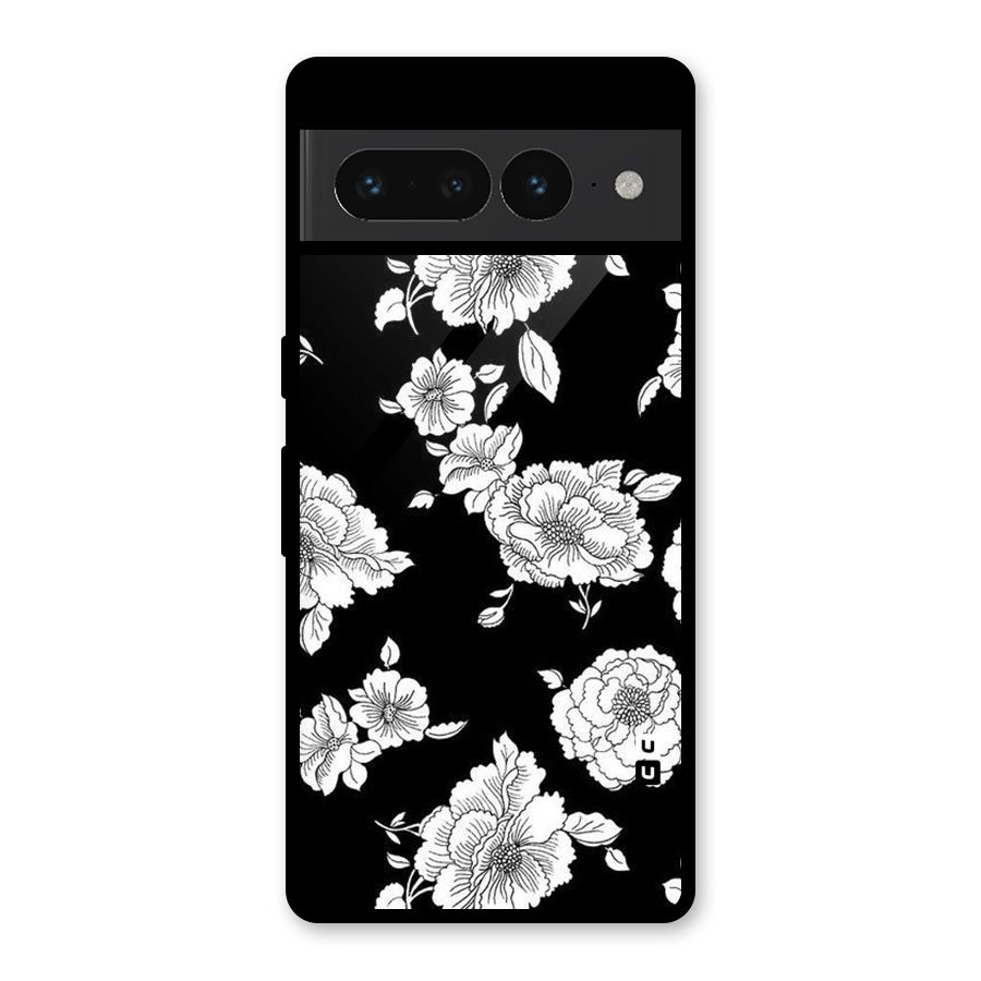 Cool Pattern Flowers Glass Back Case for Google Pixel 7 Pro