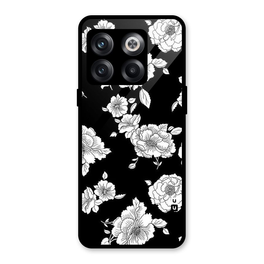 Cool Pattern Flowers Glass Back Case for OnePlus 10T