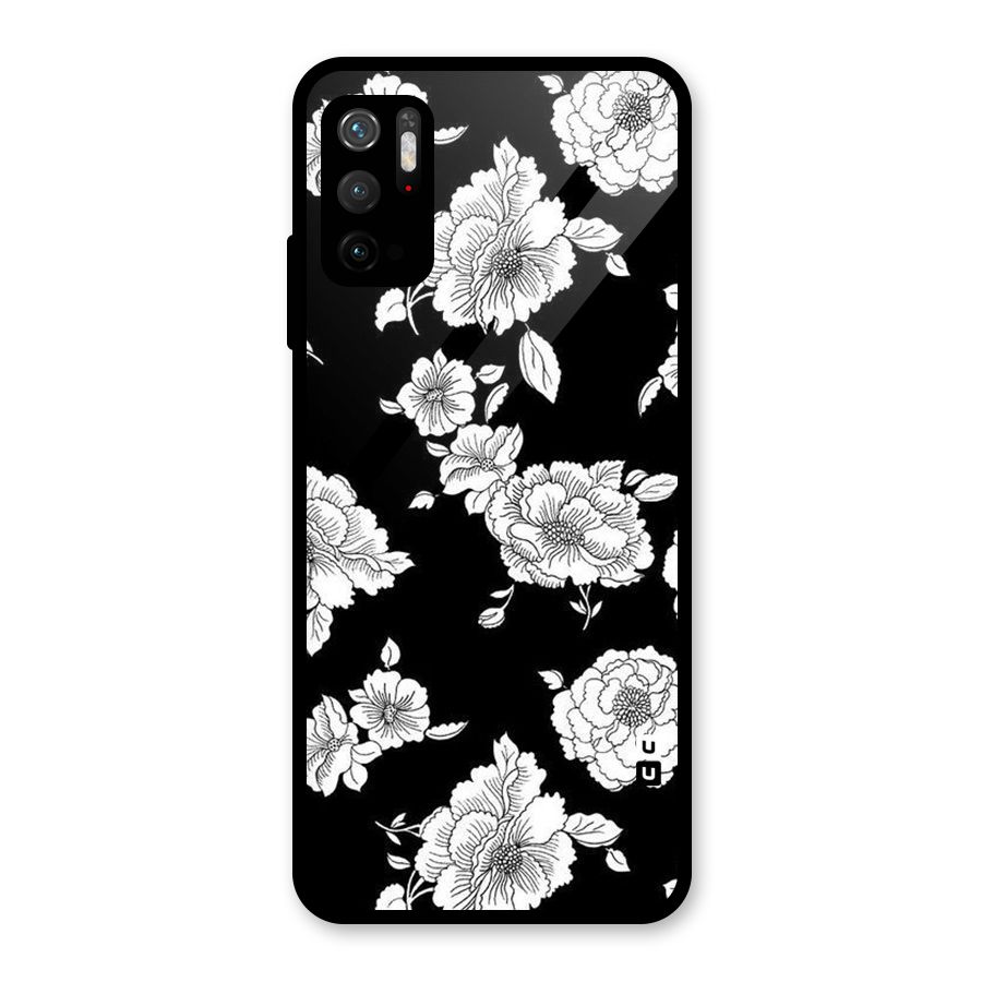 Cool Pattern Flowers Glass Back Case for Poco M3 Pro 5G