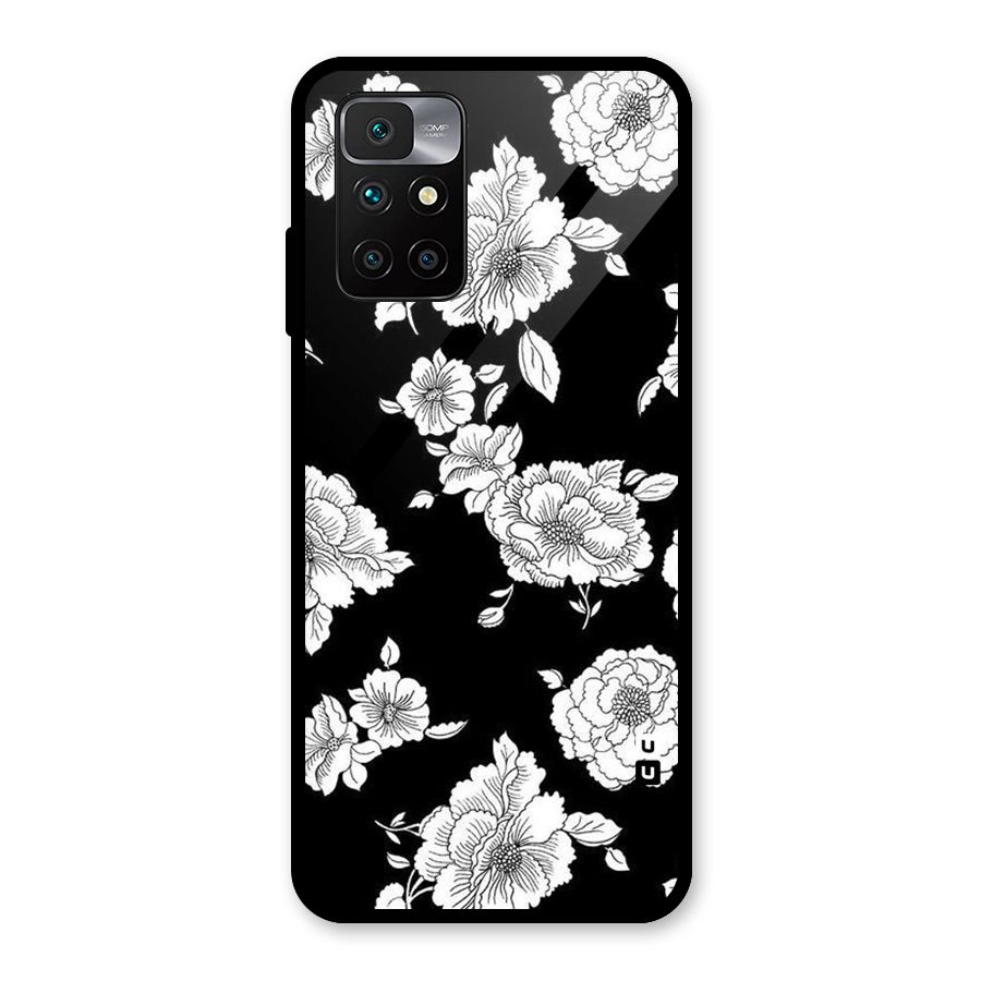 Cool Pattern Flowers Glass Back Case for Redmi 10 Prime