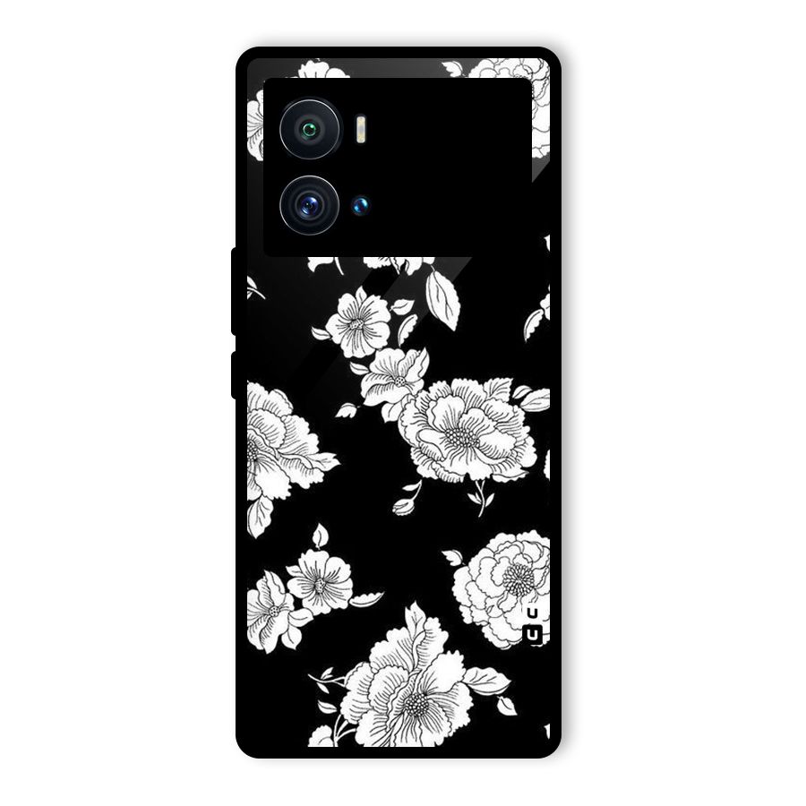 Cool Pattern Flowers Glass Back Case for Vivo iQOO 9 Pro
