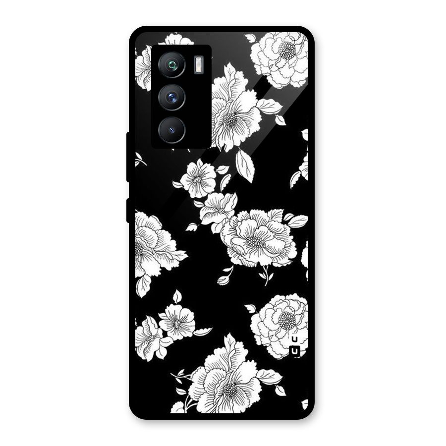 Cool Pattern Flowers Glass Back Case for Vivo iQOO 9 SE
