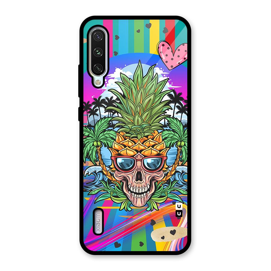 Cool Pineapple Skull Glass Back Case for Mi A3