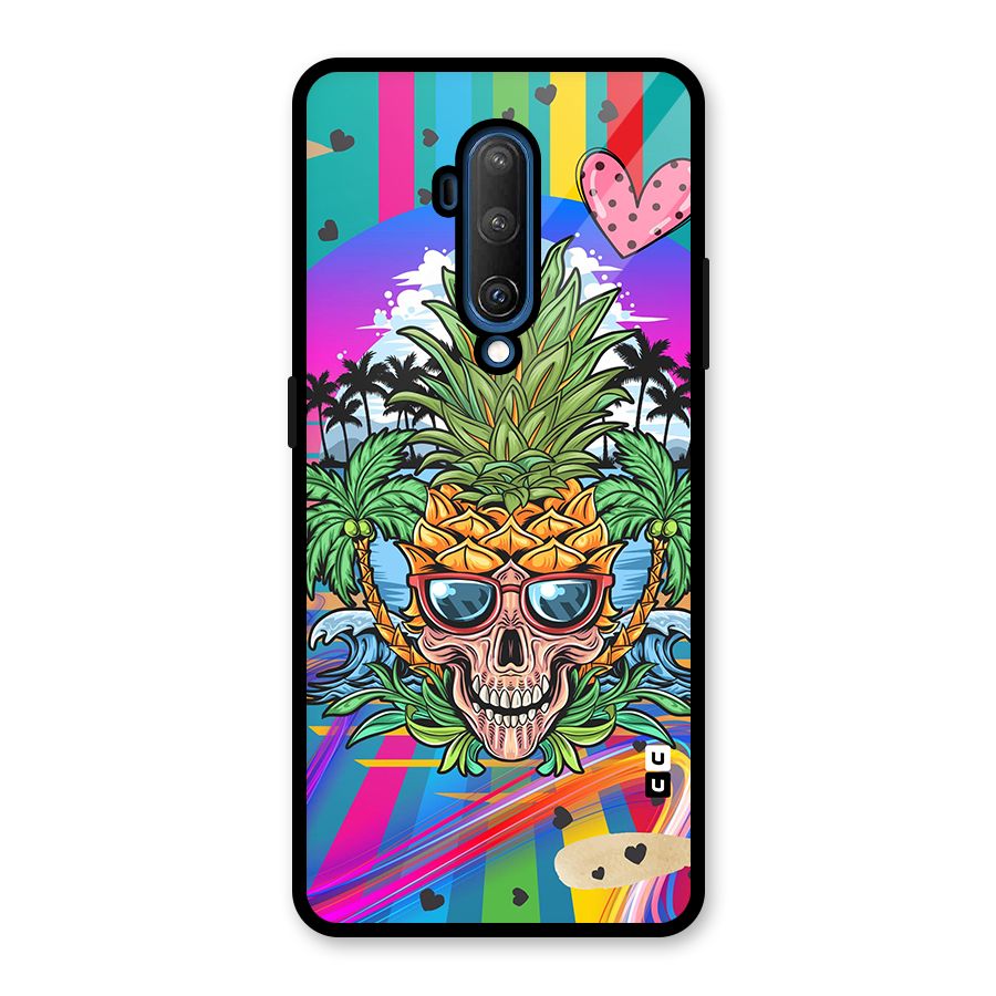Cool Pineapple Skull Glass Back Case for OnePlus 7T Pro
