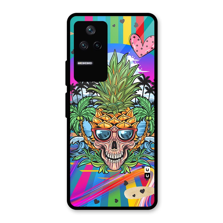 Cool Pineapple Skull Glass Back Case for Poco F4 5G