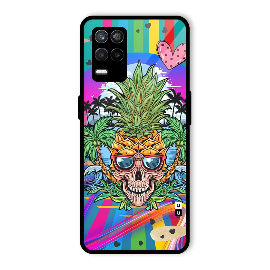 Cool Pineapple Skull Glass Back Case for Realme 9 5G