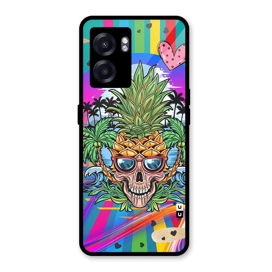 Cool Pineapple Skull Glass Back Case for Realme Narzo 50 5G