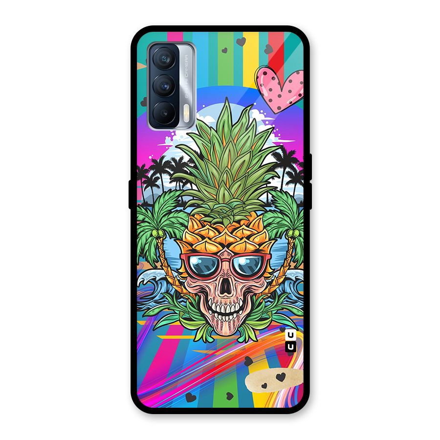 Cool Pineapple Skull Glass Back Case for Realme X7