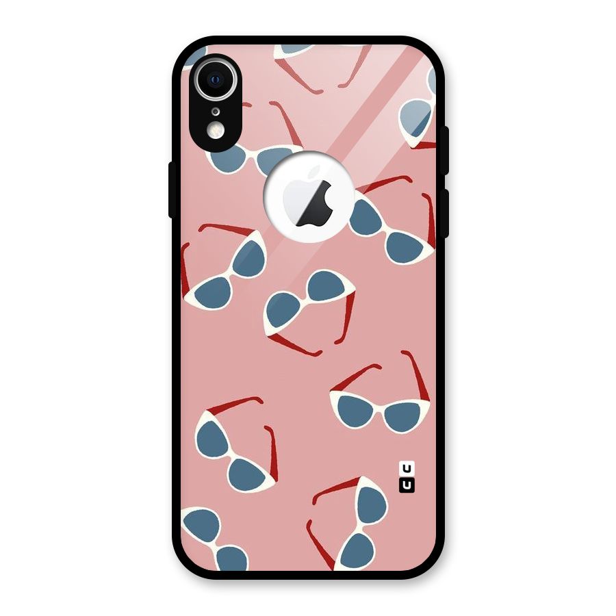 Cool Shades Pattern Glass Back Case for iPhone XR Logo Cut