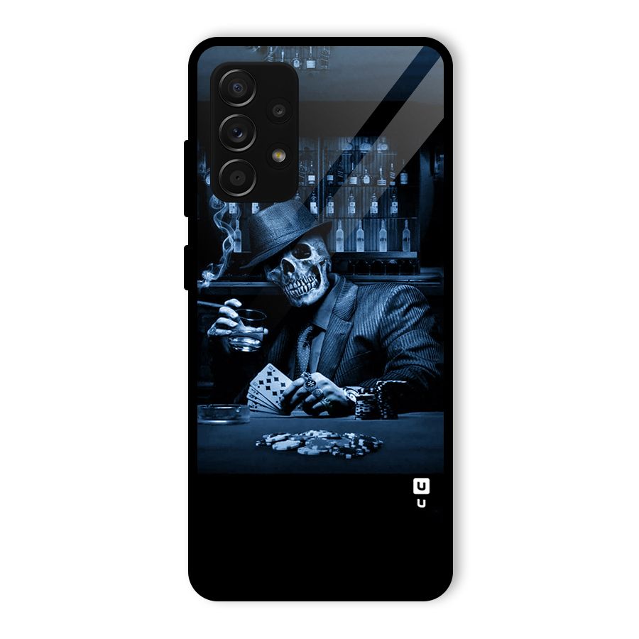 Cool Skull Cards Glass Back Case for Galaxy A53 5G