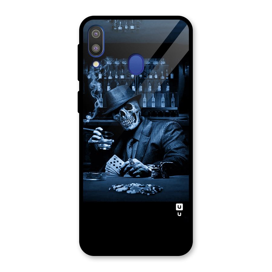 Cool Skull Cards Glass Back Case for Galaxy M20