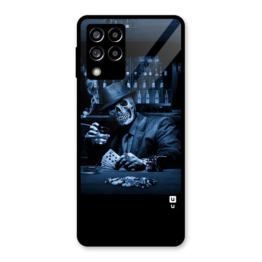 Cool Skull Cards Glass Back Case for Galaxy M53 5G