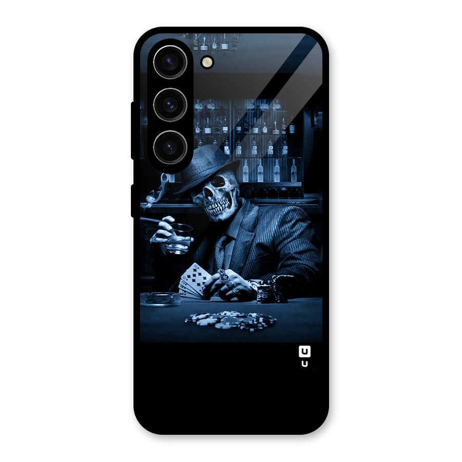 Cool Skull Cards Glass Back Case for Galaxy S23
